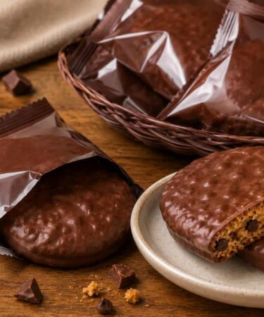 Cookie com cobertura de chocolate: snack prático e atrativo